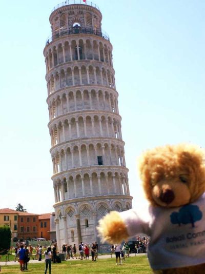 Balsall Bear at The Leaning Tower of Pisa